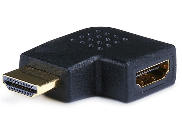 HDMI-adapter, 19-pinners hann til hunn, vinklet 90° i gruppen Elektronikk / Kabler og adaptere / HDMI / Adaptere hos TP E-commerce Nordic AB (38-21818)