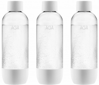 3-pk AGA AQVIA PET-flaske, 1L (hvit)