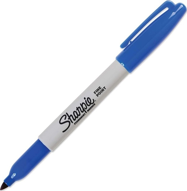 Sharpie permanent merkepenn, blå, rund fin, 12-pk, blå/hvit i gruppen HJEM, HUS OG HAGE / Kontorsmaterialer / Penner hos TP E-commerce Nordic AB (38-22012)