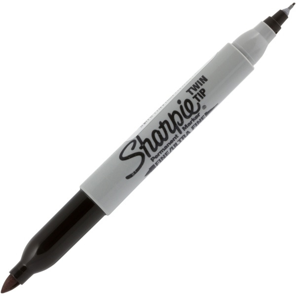 Sharpie Twin Tip - Permanent markør, rund filtspiss/presisjonsmarkør, svart i gruppen HJEM, HUS OG HAGE / Kontorsmaterialer / Penner hos TP E-commerce Nordic AB (38-22018)