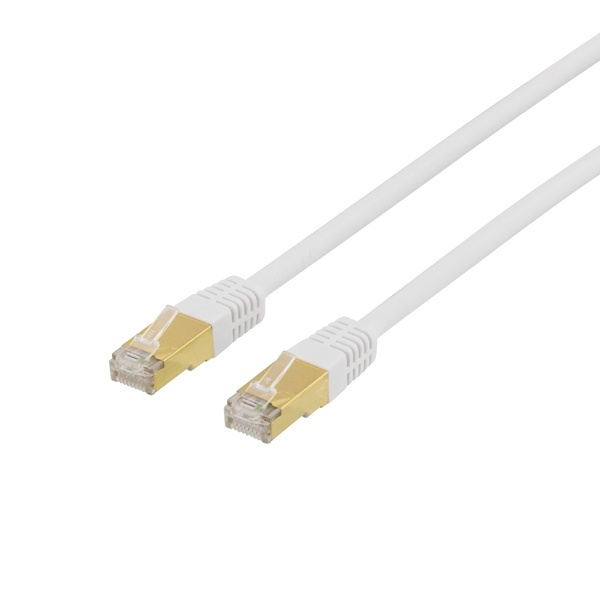 DELTACO S/FTP Cat7 patchkabel, LSZH (halogenfri), 3m, vit i gruppen Datautstyr / Kabler og adaptere / Nettverk / Cat 7 hos TP E-commerce Nordic AB (38-22181)