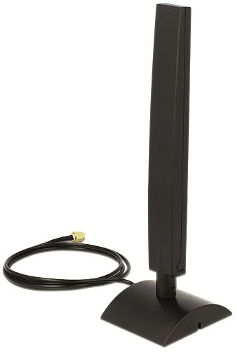 DeLOCK WLAN-antenne RP-SMA ha, 4-6 dBi, 2,4/5GHz, rundstrålende, svart (88901) i gruppen Elektronikk / Lyd & Bilde / TV og tilbehør / Antenner og tilbehør hos TP E-commerce Nordic AB (38-22472)