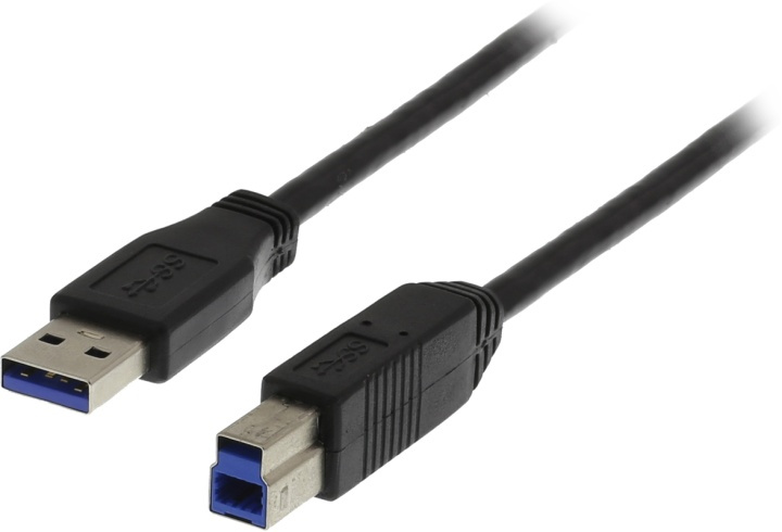 DELTACO USB 3.0 kabel, Typ A hane - Typ B hane, 1m, svart i gruppen Datautstyr / Kabler og adaptere / USB / USB-A / Kabler hos TP E-commerce Nordic AB (38-23102)
