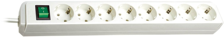 Brennenstuhl Eco-Line strømuttak, 8xCEE 7/4-1xCEE 7/7, 3m kabel, kjæledyr, hvit i gruppen HJEM, HUS OG HAGE / El og belysning / Grenuttak hos TP E-commerce Nordic AB (38-23339)