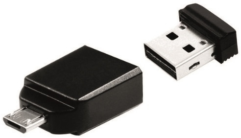 Verbatim Store\'n\'Go Nano USB Drive 16GB + OTG Adapter i gruppen Elektronikk / Lagringsmedia / USB-Pinner / USB 2.0 hos TP E-commerce Nordic AB (38-23444)