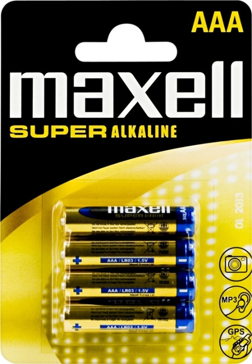Maxell AAA LR03 super alkaliske batterier 4-pk (790336) i gruppen Elektronikk / Batterier & Ladere / Batterier / AAA hos TP E-commerce Nordic AB (38-23567)