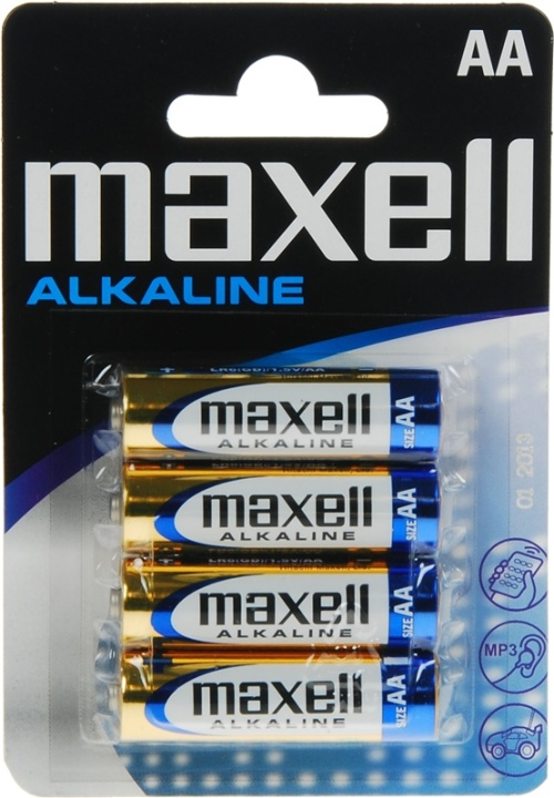 Maxell batterier, AA (LR06), Alkaline, 1,5 V, 4-pk i gruppen Elektronikk / Batterier & Ladere / Batterier / AA hos TP E-commerce Nordic AB (38-23574)