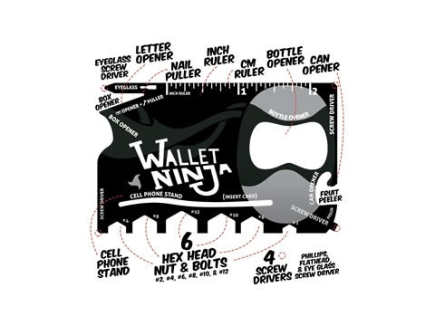 Wallet Ninja - multiverktøy i lommeformat med 18 funksjoner i gruppen SPORT, FRITID & HOBBY / Morsomme produkter / Smarte produkter hos TP E-commerce Nordic AB (38-25012)