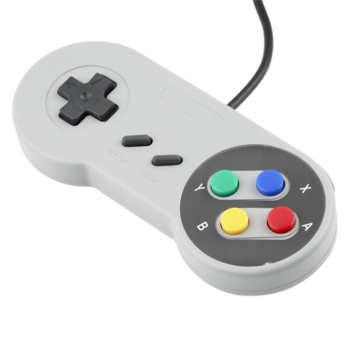Handkontroll till Super Nintendo (SNES), Flerfärgade knappar i gruppen Elektronikk / TV-spill & tilbehør / Super Nintendo Entertainment System (SNES, 16-Bit) hos TP E-commerce Nordic AB (38-26778)