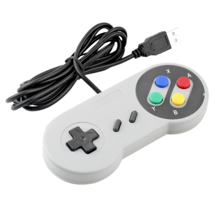 SNES Retro Controller for PC (USB) i gruppen Datautstyr / Datamaskin Tilbehør / Annet hos TP E-commerce Nordic AB (38-26780)