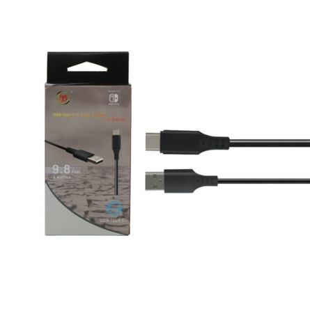 USB-kabel til Nintendo Switch, 3m, Svart i gruppen Elektronikk / TV-spill & tilbehør / Nintendo Switch / Tilbehør hos TP E-commerce Nordic AB (38-27535)