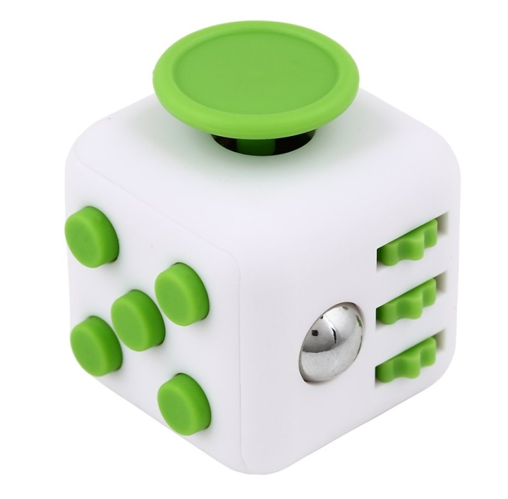 Fidget Cube, for økt konsentrasjon, Hvit/Grønn i gruppen LEKER, BARN OG BABY / Leker / Fidget Spinners hos TP E-commerce Nordic AB (38-27621)