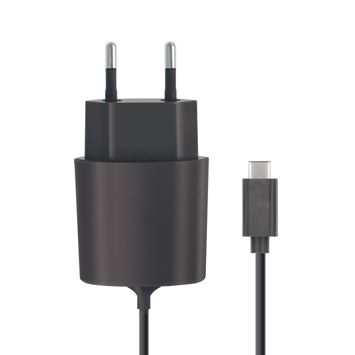 Forever vegglader, inkl. USB-C-kabel, 2,1A, svart i gruppen SMARTTELEFON & NETTBRETT / Ladere og Kabler / Vegglader / Vegglader Type C hos TP E-commerce Nordic AB (38-27876)