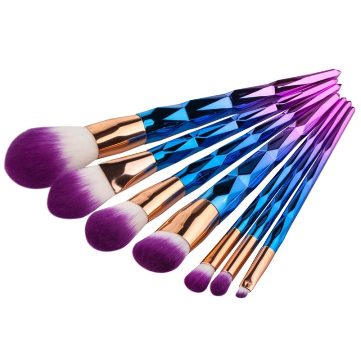 Profesjonelle, skånsomme sminkebørster 7-pakning, Diamond i gruppen HELSE OG SKJØNNHET / Makeup / Verktøy og sminkesett / Børster og pensler hos TP E-commerce Nordic AB (38-28410)