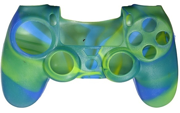 Silikongrep for kontroller, Playstation 4, Camouflage Green, Blue i gruppen Elektronikk / TV-spill & tilbehør / Sony PlayStation 4 hos TP E-commerce Nordic AB (38-28603)