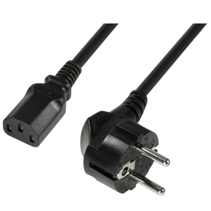 LogiLink Apparatkabel CEE 7/7 90° - C13 rett, svart, 3m i gruppen Datautstyr / Kabler og adaptere / elektriske kabler hos TP E-commerce Nordic AB (38-28830)