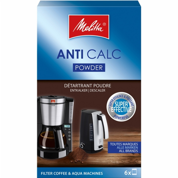 Melitta Avkalkingspulver 6x20G (10-pakning) i gruppen HJEM, HUS OG HAGE / Husholdningsapparater / Kaffe og espresso / Kapsler, filter og tilbehør hos TP E-commerce Nordic AB (38-28848)