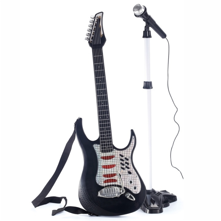 Music Electric Guitar with Microphon i gruppen LEKER, BARN OG BABY / Musikk, sang og bilde / Instrumenter hos TP E-commerce Nordic AB (38-28860)