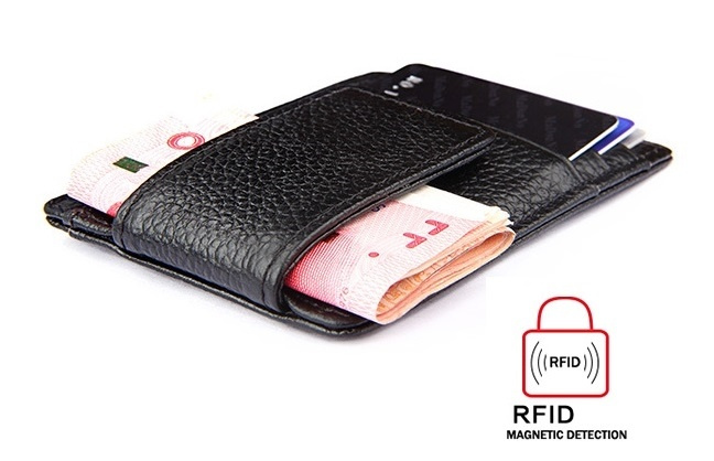 RFID Lommebok med magnetisk seddelklips - Svart i gruppen SPORT, FRITID & HOBBY / Morsomme produkter / Smarte produkter hos TP E-commerce Nordic AB (38-29047)