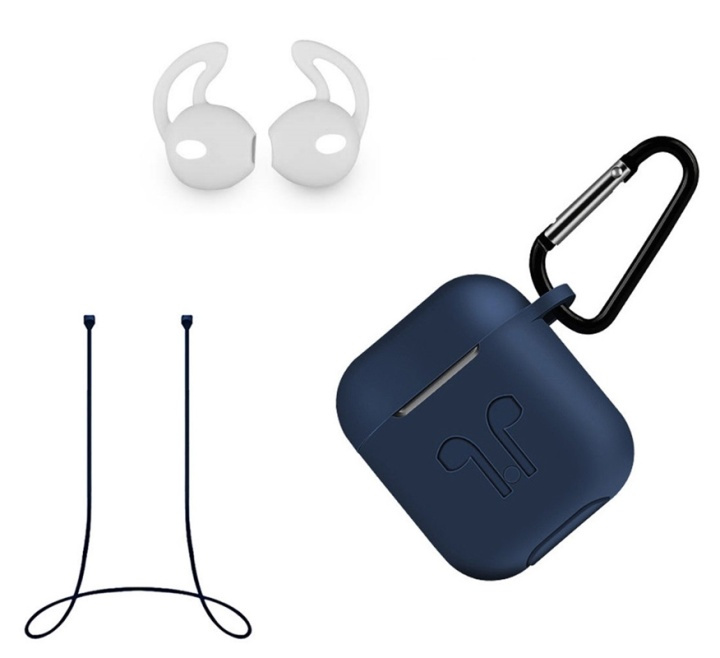 Silikonsett for Airpods, silikonetui, stropp, ørepropper i silikon, karabinkrok, Mari i gruppen Elektronikk / Lyd & Bilde / Hodetelefoner & Tilbehør / Tilbehør hos TP E-commerce Nordic AB (38-29058)