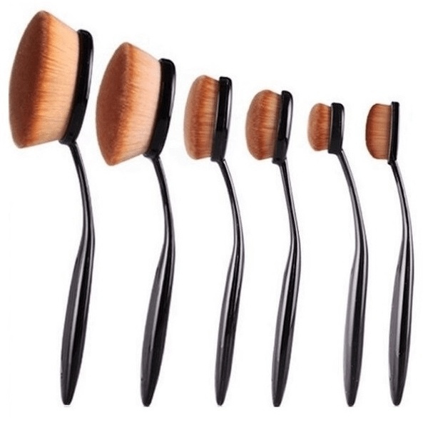 Fashion Oval Brush Set, sminkebørster, 6-pakning i gruppen HELSE OG SKJØNNHET / Makeup / Verktøy og sminkesett / Børster og pensler hos TP E-commerce Nordic AB (38-29063)