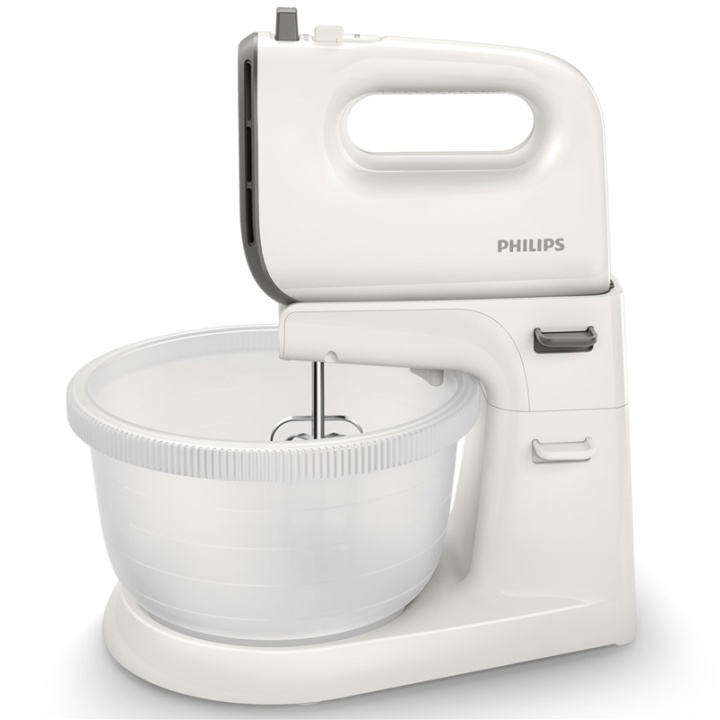 Philips Elektrisk visp m. skål HR3745 450W 5 hastigheter og turbo i gruppen HJEM, HUS OG HAGE / Husholdningsapparater / Matprosessorer og kjøkkenassistenter / Håndmiksere hos TP E-commerce Nordic AB (38-29064)