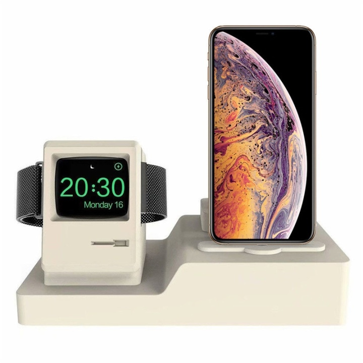 Ladeholder for iPhone, Apple Watch og Airpods (Benvit) i gruppen SMARTTELEFON & NETTBRETT / Trening, hjem og fritid / Apple Watch og tilbehør / Tilbehør hos TP E-commerce Nordic AB (38-29152)