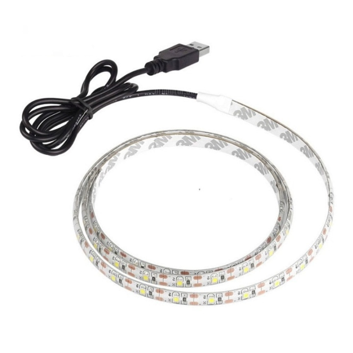 LED-strip, 1 Meter, USB, Varmvit i gruppen Elektronikk / Lys / LED sløyfer hos TP E-commerce Nordic AB (38-29297)
