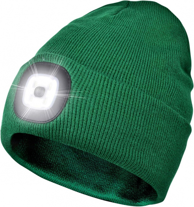 Hatt med innebygget LED-lys - grønn i gruppen SPORT, FRITID & HOBBY / Lommelykter og hodelykter / Hodelykter hos TP E-commerce Nordic AB (38-29312)
