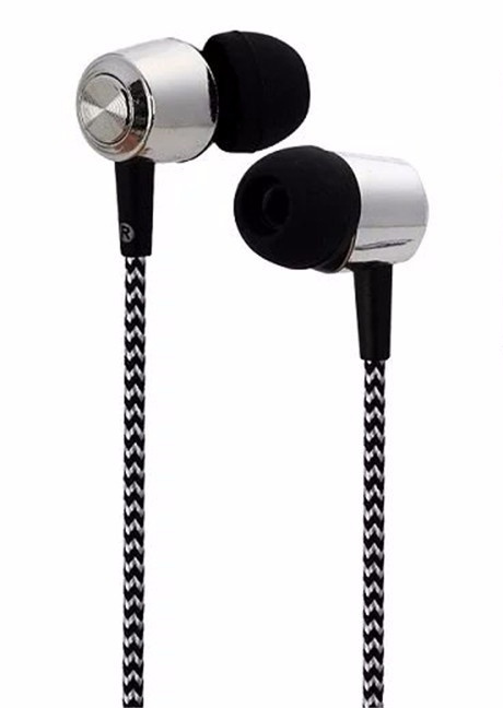 In-Ear-hodetelefoner med stoffkabel, svart i gruppen Elektronikk / Lyd & Bilde / Hodetelefoner & Tilbehør / Hodetelefoner hos TP E-commerce Nordic AB (38-29690)