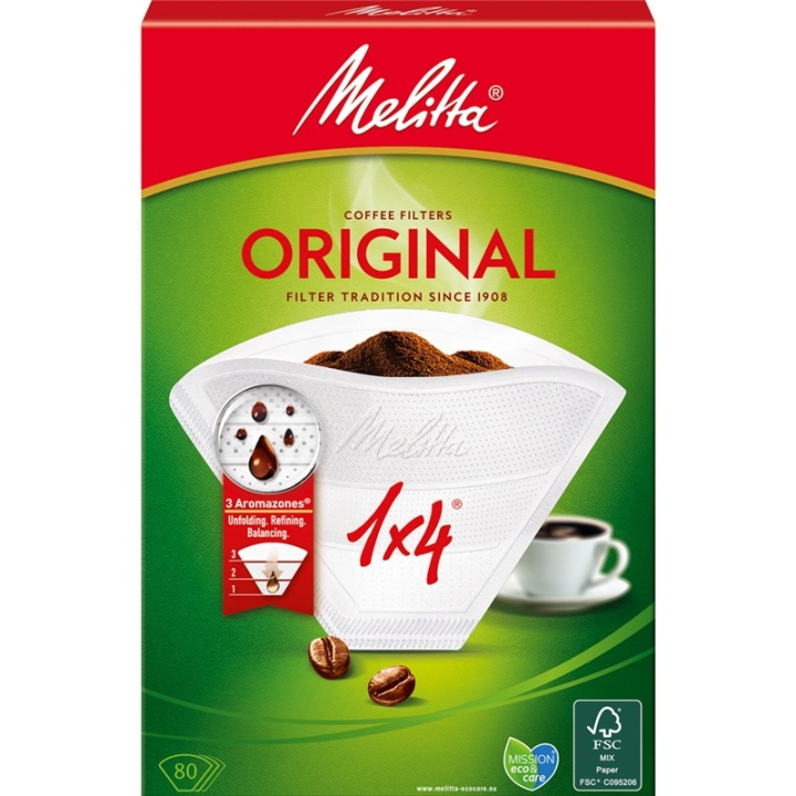 Melitta Kaffefilter 1x4 80pack (SP94641) i gruppen HJEM, HUS OG HAGE / Husholdningsapparater / Kaffe og espresso / Kapsler, filter og tilbehør hos TP E-commerce Nordic AB (38-31125)