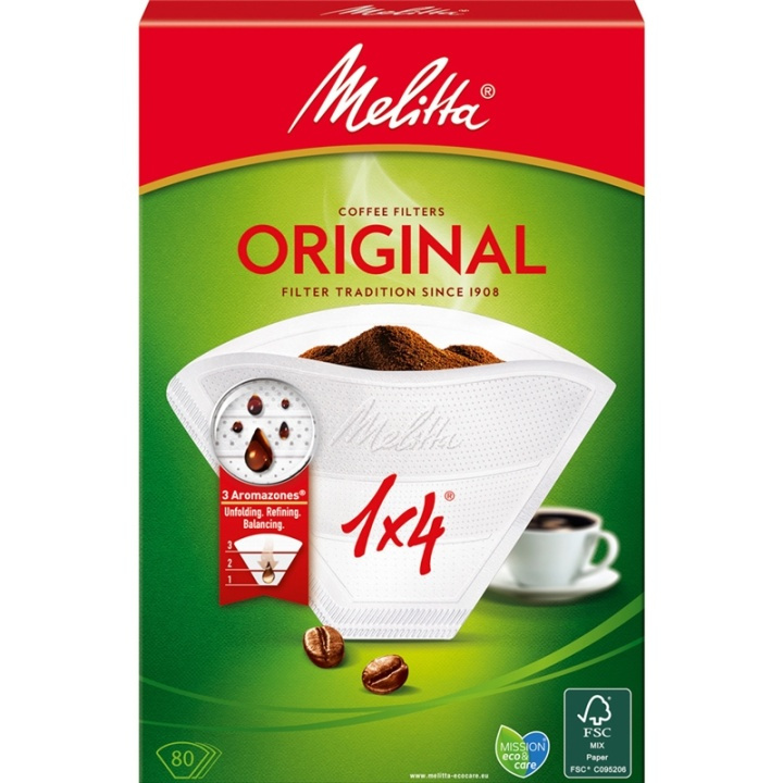 Melitta Kaffefilter 1x4 80-pakning (SP94641) i gruppen HJEM, HUS OG HAGE / Husholdningsapparater / Kaffe og espresso / Kapsler, filter og tilbehør hos TP E-commerce Nordic AB (38-31125)