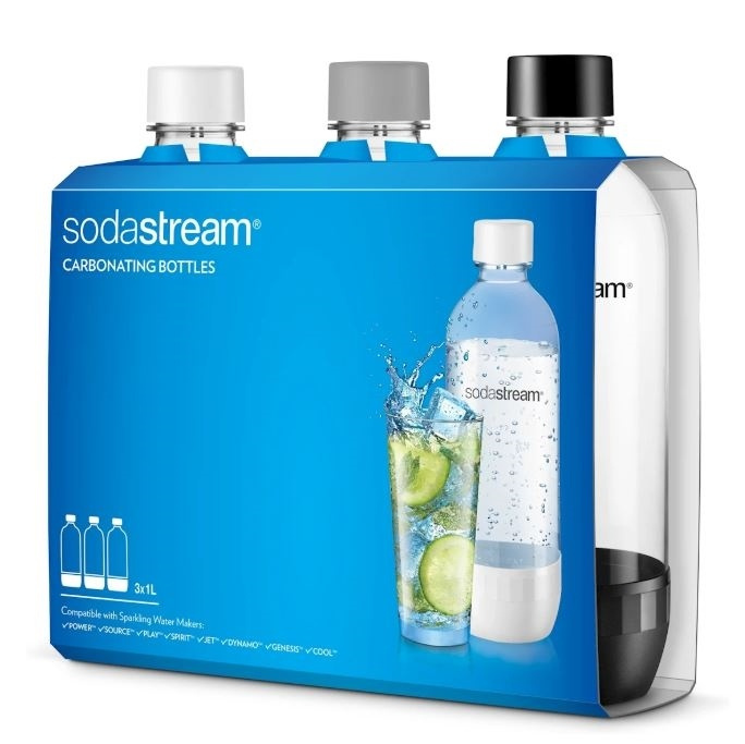 SodaStream PET-flaska 3 st 1L Sv/Vi/Si (1041300770) i gruppen HJEM, HUS OG HAGE / Husholdningsapparater / Vann og juice / Kullsyremaskin / Tilbehør hos TP E-commerce Nordic AB (38-31227)