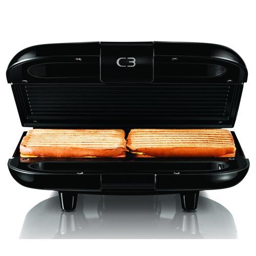 C3 Sandwichgrill Ciabatta Svart i gruppen HJEM, HUS OG HAGE / Husholdningsapparater / Brødristere og toastjern / Bordgriller & Raclette hos TP E-commerce Nordic AB (38-31298)