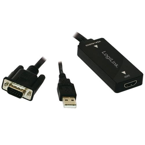 LogiLink VGA + USB-ljud -> HDMI (CV0060) i gruppen Datautstyr / Kabler og adaptere / VGA / Adaptere hos TP E-commerce Nordic AB (38-32565)