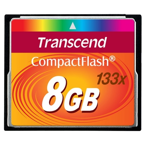 Transcend CompactFlash8GB 133x (TS8GCF133) i gruppen Elektronikk / Lagringsmedia / Minnekort / Compact Flash hos TP E-commerce Nordic AB (38-33014)