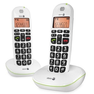 Doro PhoneEasy 100w Duo Vit (5547) i gruppen Elektronikk / Lyd & Bilde / Fast telefoni / Trådløs Telefoner hos TP E-commerce Nordic AB (38-34544)