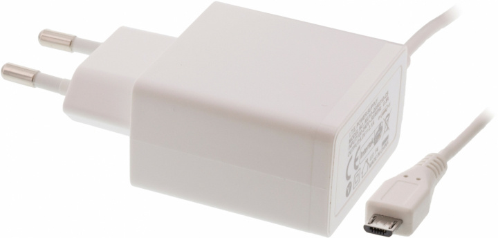 EPZI väggladdare 100-240V med integrerad Micro-B kabel 5V 1A 1m, vit (USB-AC87) i gruppen SMARTTELEFON & NETTBRETT / Ladere og Kabler / Vegglader / Vegglader microUSB hos TP E-commerce Nordic AB (38-34848)