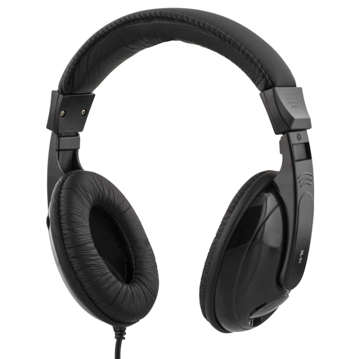 DELTACO hodetelefoner med volumkontroll, 2,5 m kabel, svart (HL-51) i gruppen Elektronikk / Lyd & Bilde / Hodetelefoner & Tilbehør / Hodetelefoner hos TP E-commerce Nordic AB (38-35146)