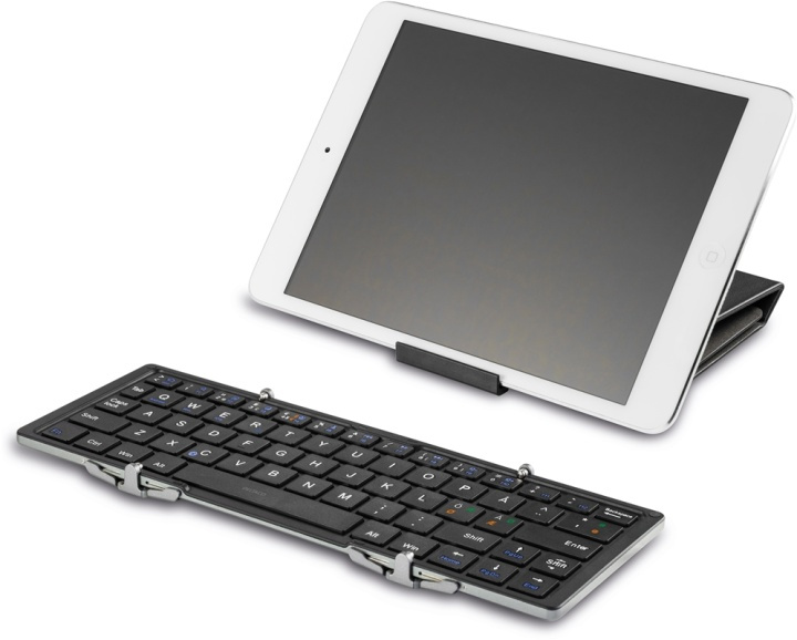 DELTACO trådlöst minitangentbord , hopfällbar, Bluetooth, svart i gruppen Datautstyr / Mus & Tastatur / Tastatur / Trådløs hos TP E-commerce Nordic AB (38-35211)