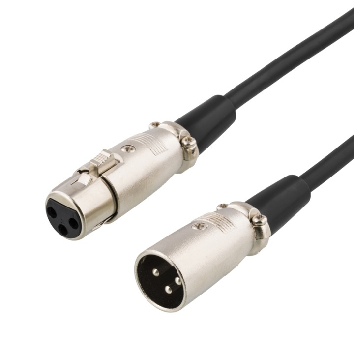 XLR-lydkabel, 3-pin ha - 3-pin hu, 2m, svart i gruppen Elektronikk / Kabler og adaptere / Lyd Digital hos TP E-commerce Nordic AB (38-35254)