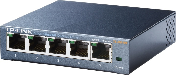 TP-LINKnettverkssvitsj, 5-port 10/100/1000 Mbps (TL-SG105) i gruppen Datautstyr / Nettverk / Switcher hos TP E-commerce Nordic AB (38-35332)