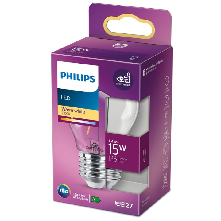 Philips LED E27 Sphere 15W klar 136lm i gruppen Elektronikk / Lys / LED-lys hos TP E-commerce Nordic AB (38-35774)