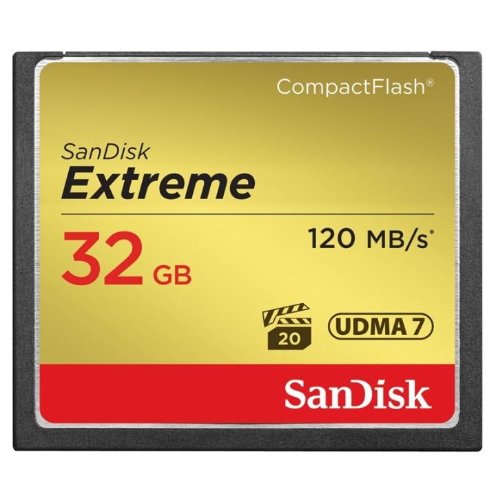 SANDISK Minnekort CF Extreme 32GB 120MB/s UDMA7 i gruppen Elektronikk / Lagringsmedia / Minnekort / Compact Flash hos TP E-commerce Nordic AB (38-36425)