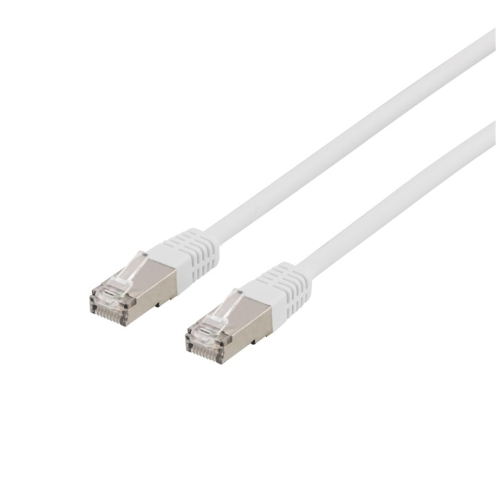 DELTACO U/FTP Cat6a patchkabel, LSZH, 0,5m, hvit i gruppen Datautstyr / Kabler og adaptere / Nettverk / Cat6 hos TP E-commerce Nordic AB (38-36768)