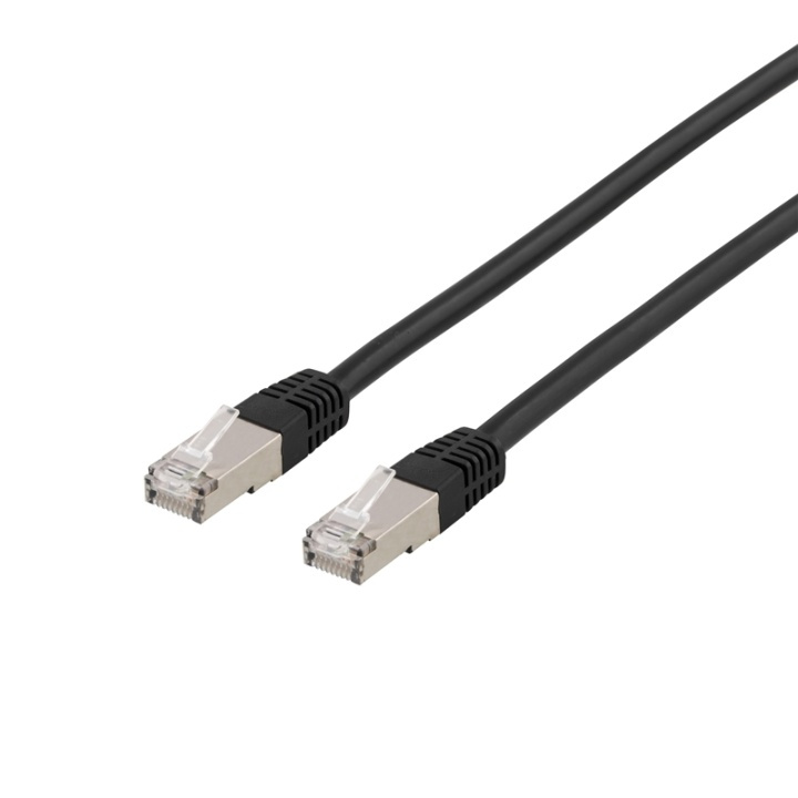 DELTACO U/FTP Cat6A patchkabel, LSZH, 1m, svart i gruppen Datautstyr / Kabler og adaptere / Nettverk / Cat6 hos TP E-commerce Nordic AB (38-36770)