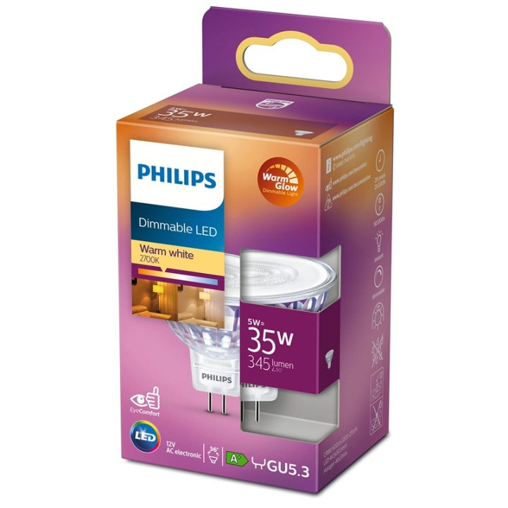 Philips LED GU5.3 Spot 35W 12V dimbar i gruppen Elektronikk / Lys / LED-lys hos TP E-commerce Nordic AB (38-38801)