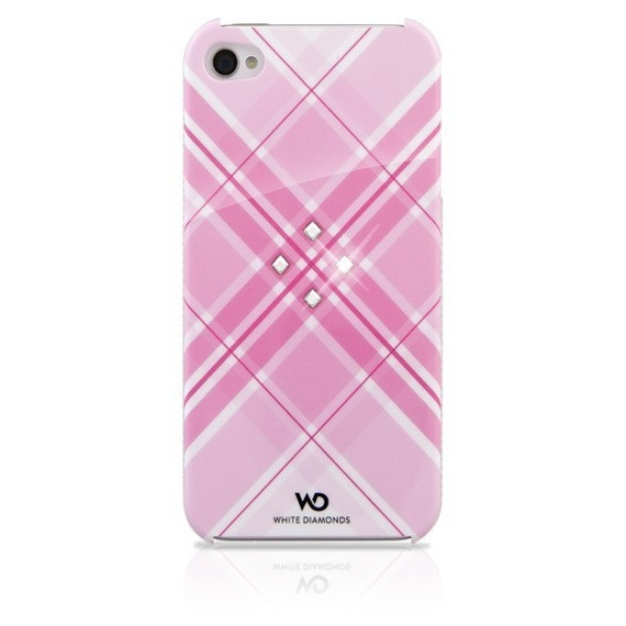 White Diamonds Grid Pink iPhone4 inkl Crystal Pin 3,5mm i gruppen SMARTTELEFON & NETTBRETT / Mobilbeskyttelse / Apple / Eldre Apple-modeller hos TP E-commerce Nordic AB (38-38809)