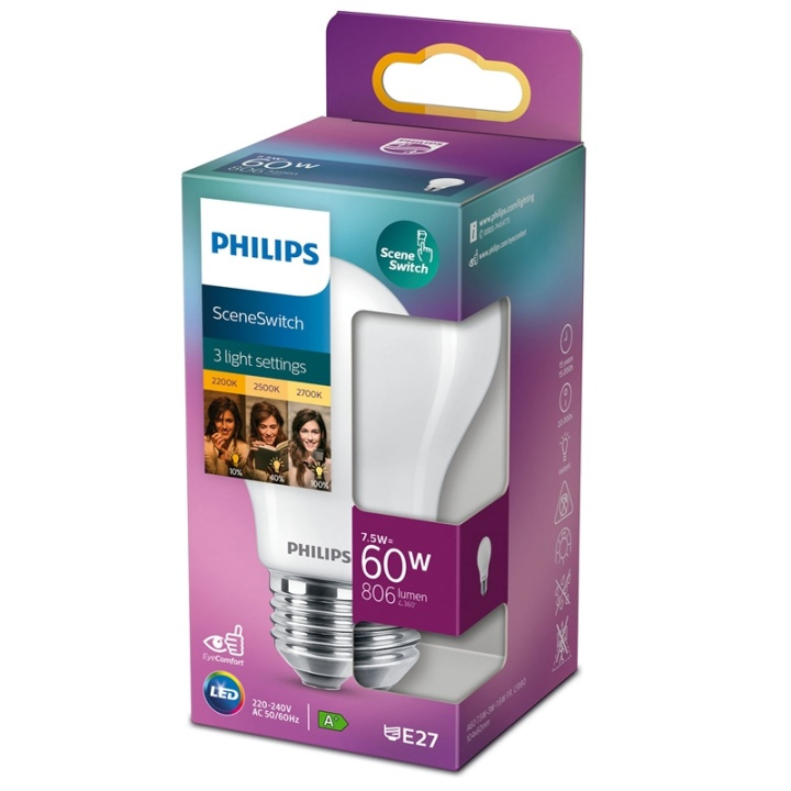 Philips LED SceneSwitch E27 Normal 60-.. i gruppen Elektronikk / Lys / LED-lys hos TP E-commerce Nordic AB (38-38879)