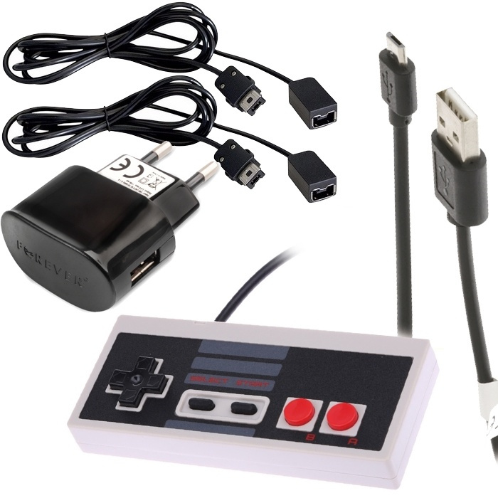 Komplett tillbehörspaket till NES Classic Mini för trådade kontroller i gruppen Elektronikk / TV-spill & tilbehør / Nintendo Wii hos TP E-commerce Nordic AB (38-39678)